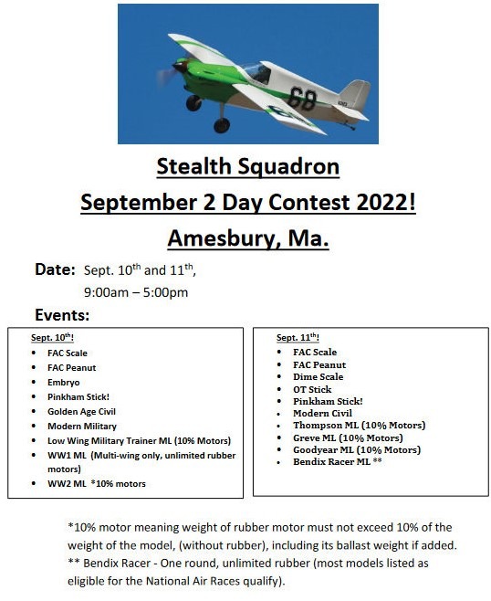 Amesbury September 2 Day Contest Flyer Finalized!