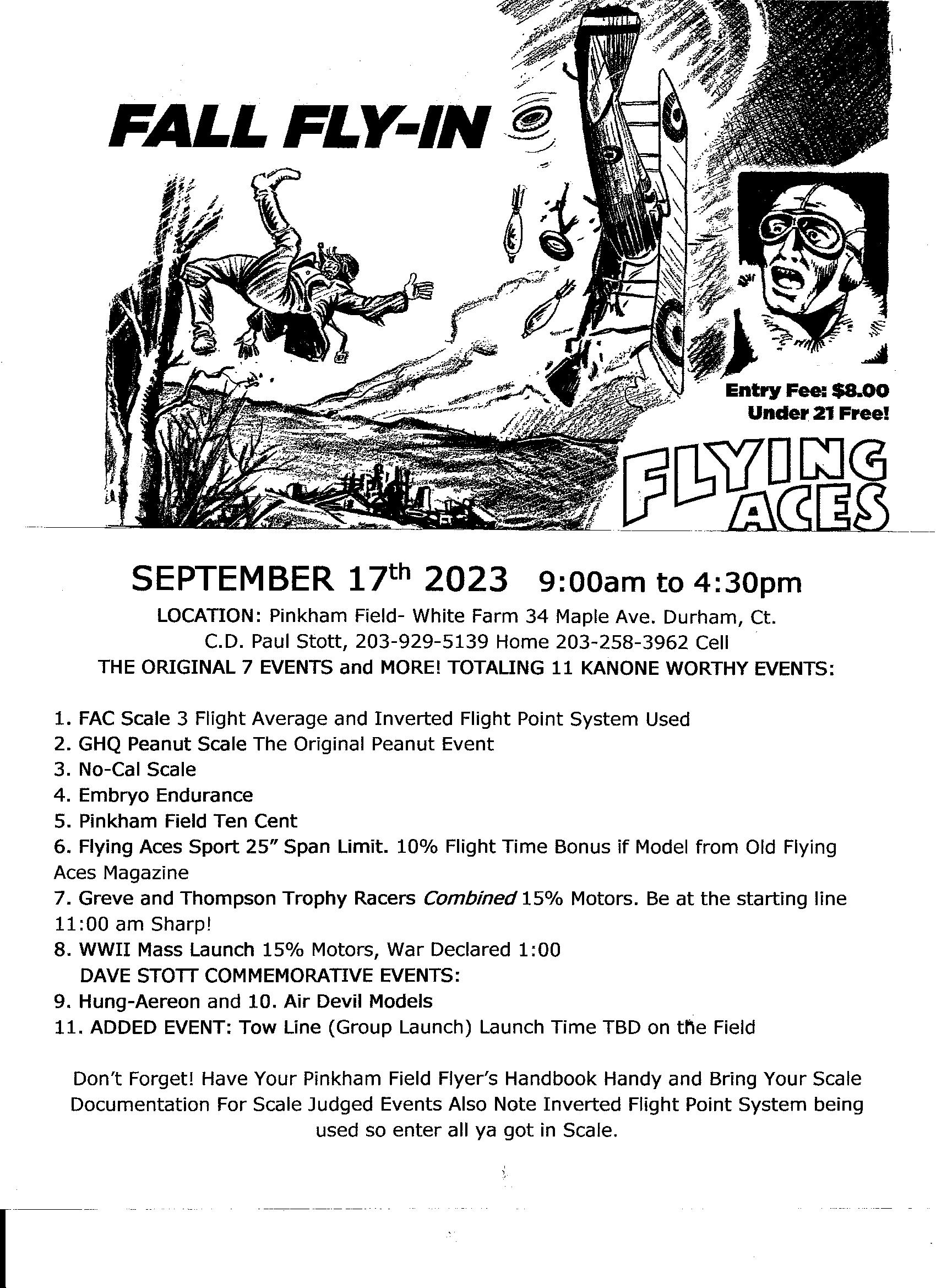 September 17, 2023 Fall Fly-In Meet - Durham CT